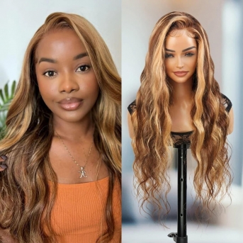 Sun Kissed Honey Blonde Body Wave Wig | 26
